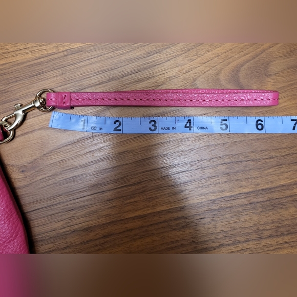 Hot Pink Pebbled Leather Wristlet - Picture 13 of 13